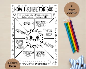 Let Your Light Shine Coloring Pages - Bible Crafts For Kids Activities