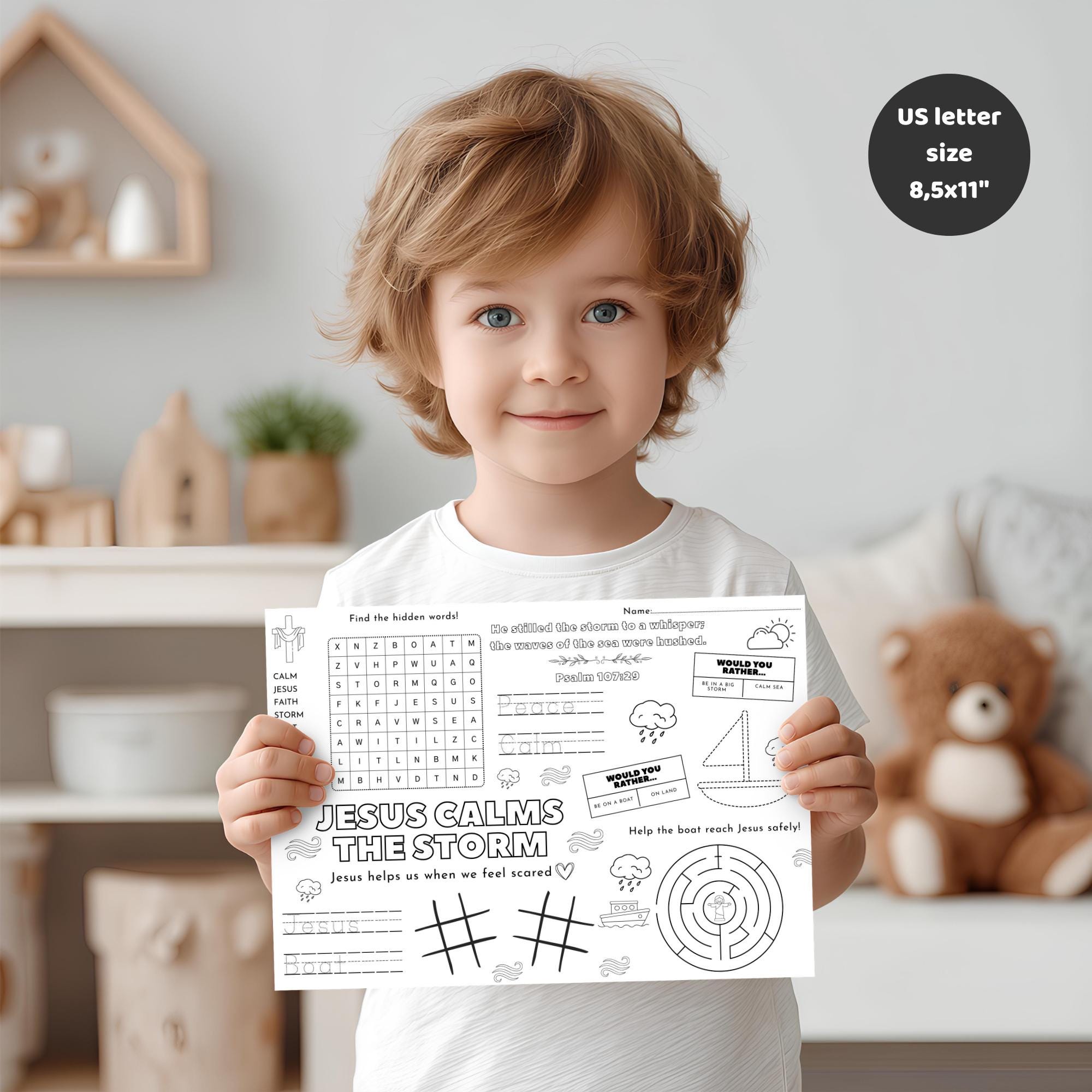 Jesus Calms the Storm Activity Sheet for Kids Bible Fun and Learning - Etsy
