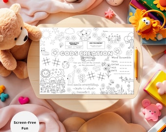 Gods Creation Activity Placemat | A Bible Story Activity Sheet For Children’S Sunday School Class