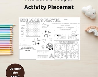 Lords Prayer Coloring Page Activity Sheet For Kids