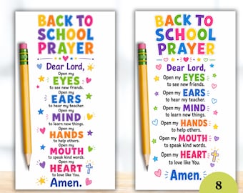 Terug naar school: potlood, gebedskaartjes voor de zondagsschool, cadeaulabels