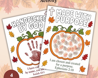 Thanksgiving Bible Craft for Kids, Christian Fall Sunday School Activity, Printable Bundle