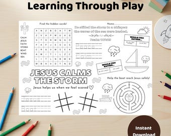 Jesus Calms The Storm Activity Sheet - Creative Kids Bible Activity