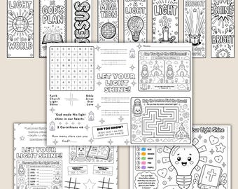 Let Your Light Shine Activity Bundle With Bible Verse Activities