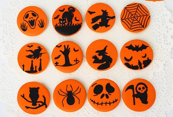 Items similar to Halloween sugar cookie cutter and cookie stencil, set