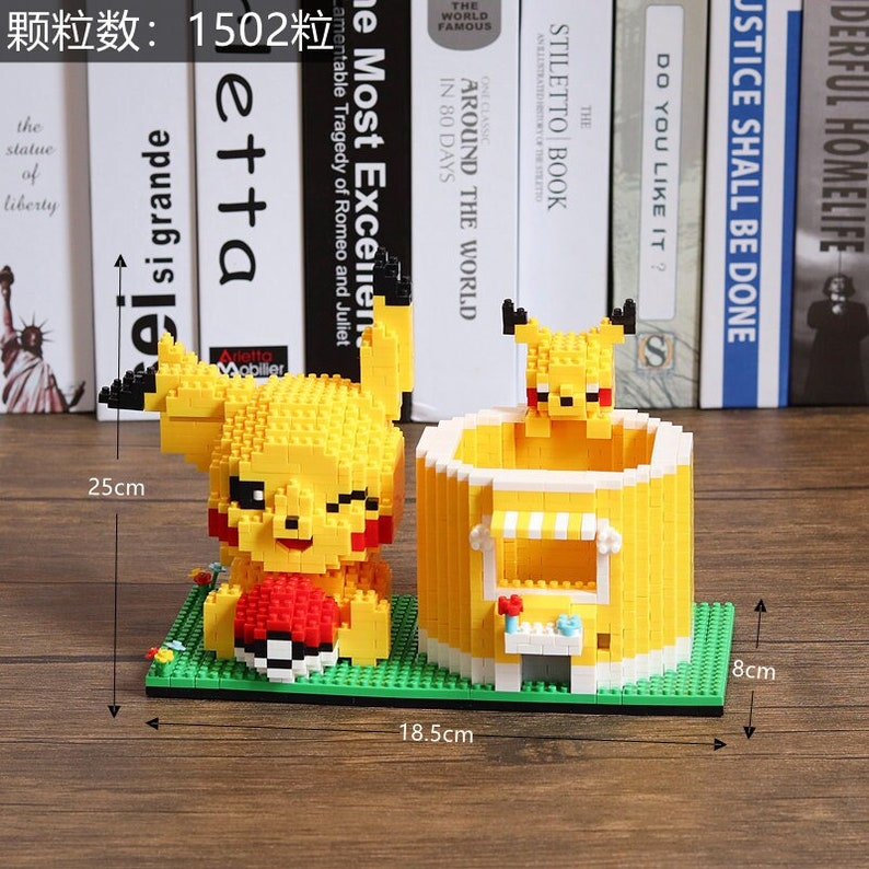 Pokemon Pikachu Mini Block Pencil Holder Pokemon Pikachu Mini Etsy