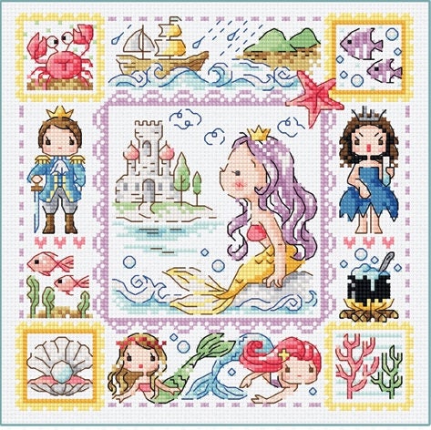 Image result for cross stitch soda stitch mermaid