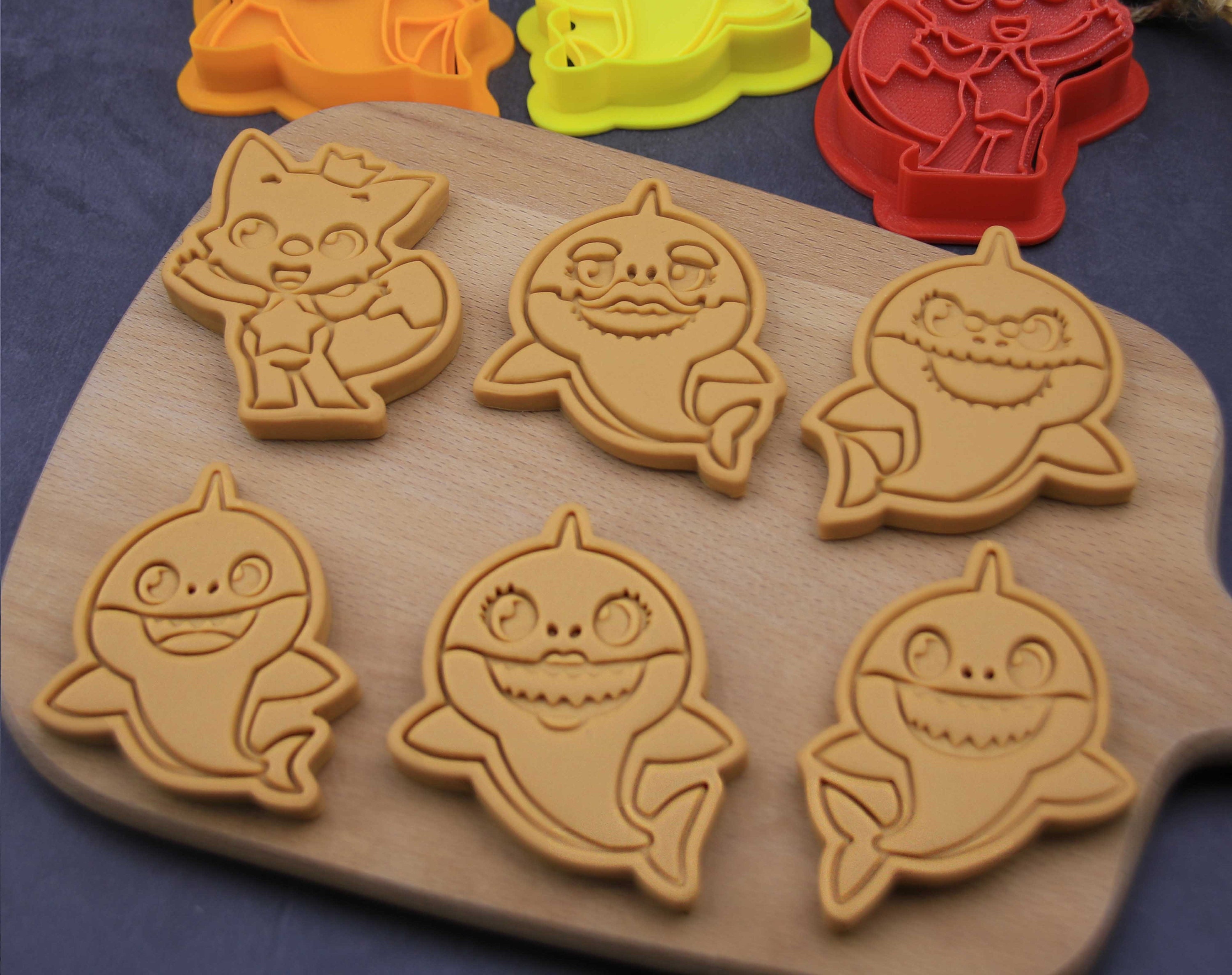 Baby shark cookie cutter set 6 cutters baby shark birthday Etsy