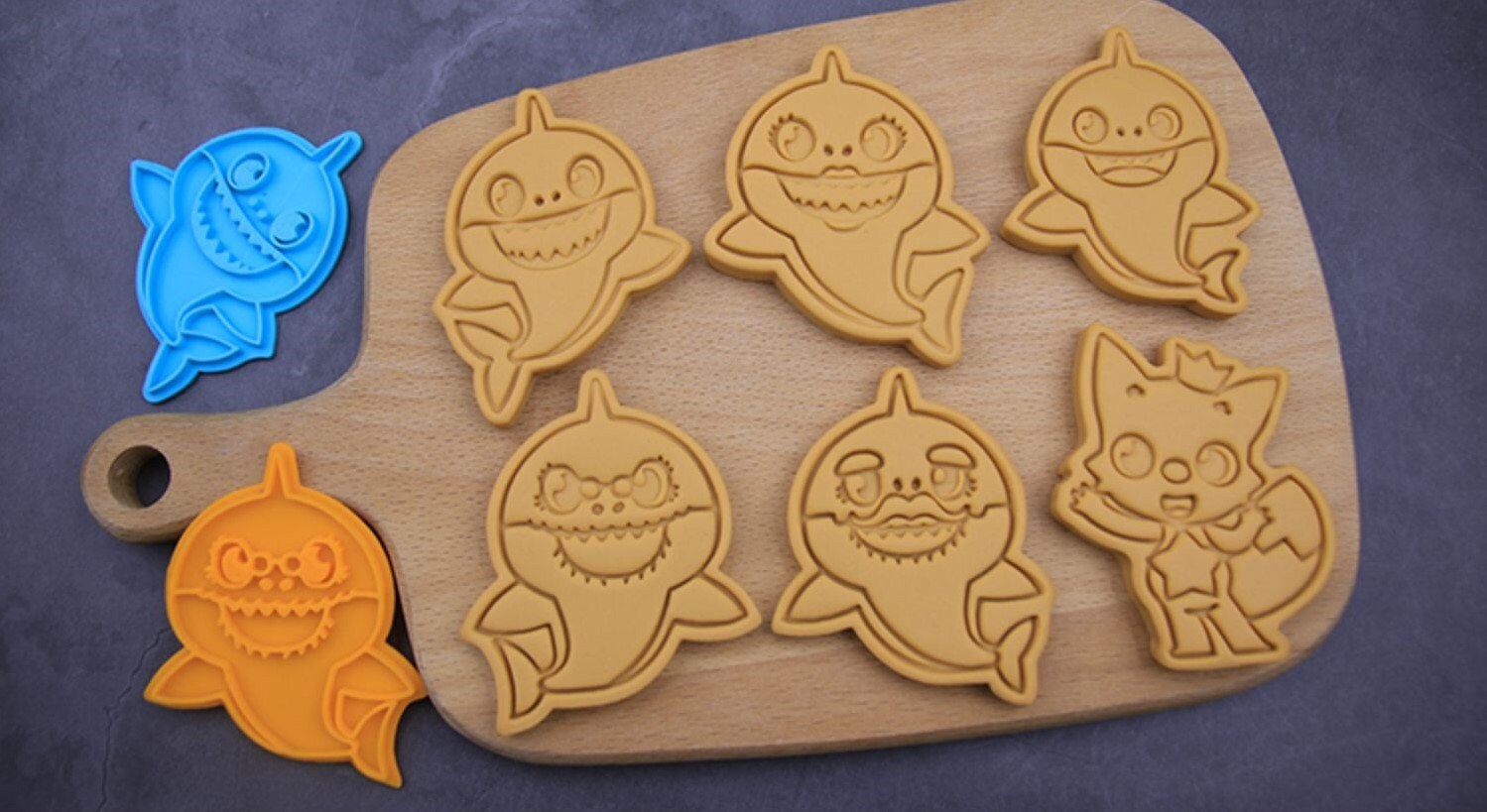 Baby shark cookie cutter set 6 cutters baby shark birthday Etsy