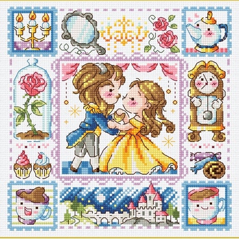 Beauty and the beast cross stitch pattern and kit by ...