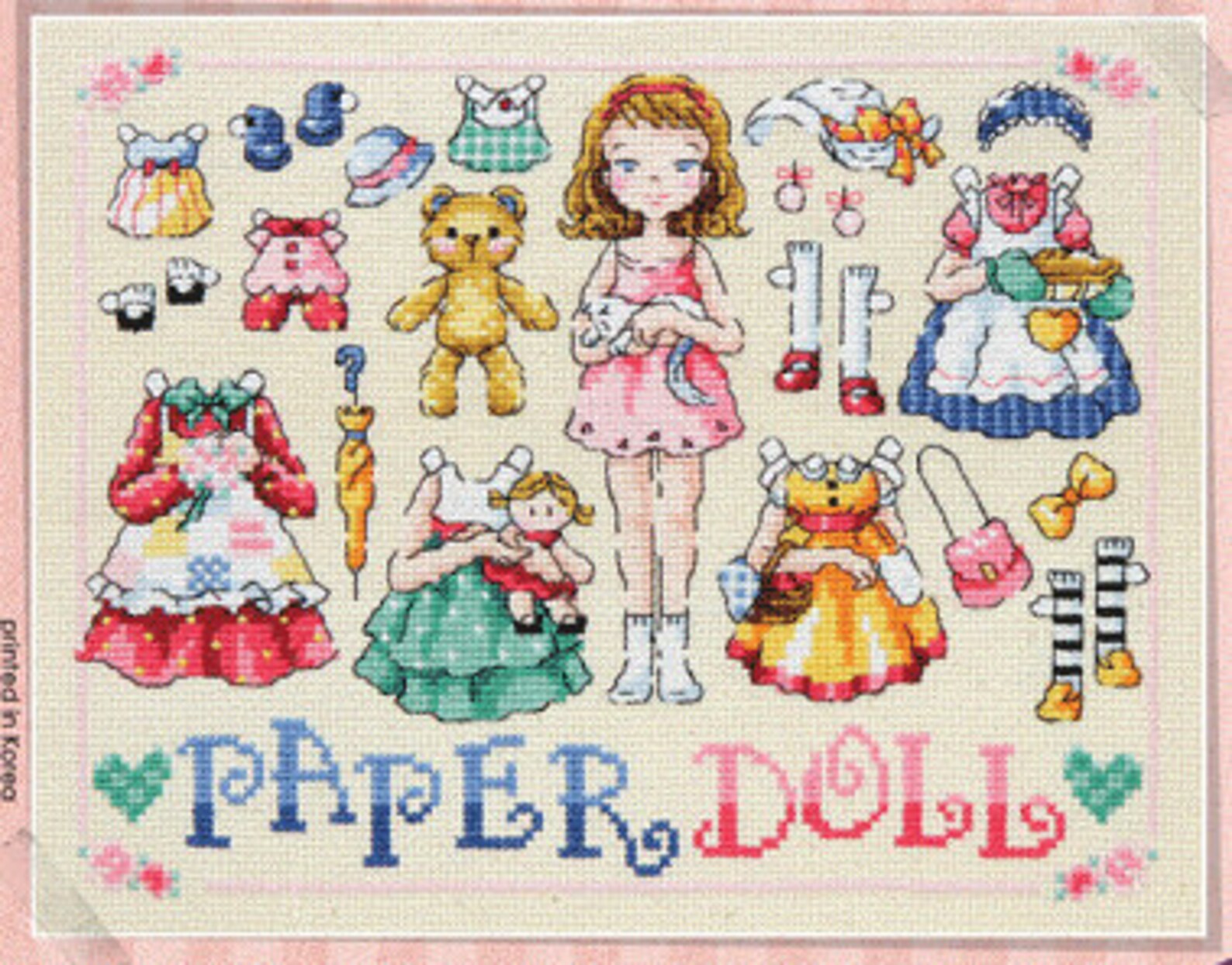 Cute Paper Doll Cross Stitch Pattern and Kit Paper Doll Cross Etsy