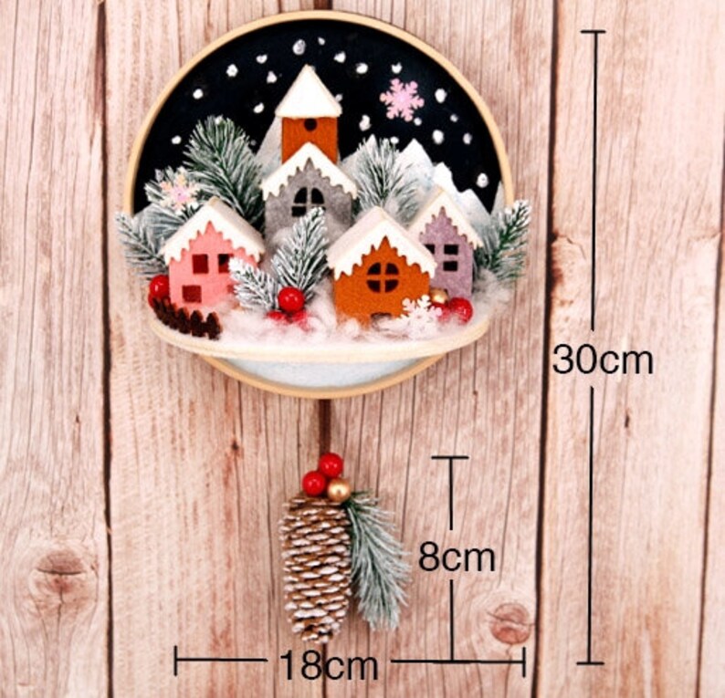 Christmas wall hanging felt kit precut felt white christmas Etsy