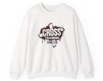 Sudadera cristiana, sudadera de cuello redondo con estampado de Juan 3:16 para entrenamiento cruzado, sudadera con versículo bíblico, regalos cristianos
