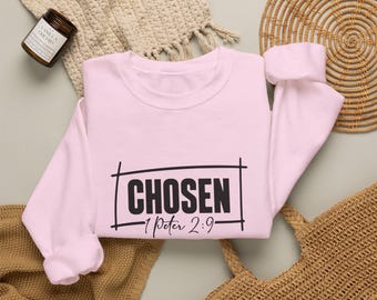 Moletom Cristão "Escolhido" 1 Pedro 2:9 | Moletom com Versículo Bíblico | Moletom da Fé | Roupa Cristã Inspiradora | Presente Religioso