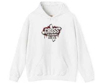 Christian Hoodie, Cross Training John 3:16 Hoodie, Bible Verse Pullover, faith based apparel, gift