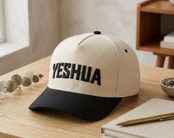 Yeshua Trucker Hat | Christian Embroidered Cap | Jesus Faith Baseball Hat | Retro Snapback Christian Gift | Religious Hat for Men Women