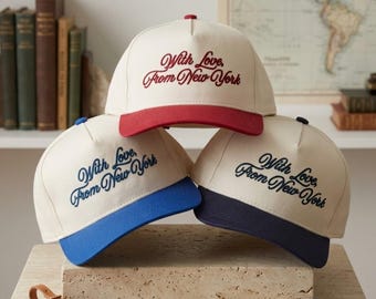 With Love From New York Embroidered Hat | NYC Vintage Trucker Cap | New York Souvenir Hat | Aesthetic Baseball Cap | Travel Gift