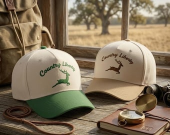 Country Liberty Deer Trucker Hat | Embroidered Hunting Cap | Country Lifestyle Hat | Deer Lover Gift