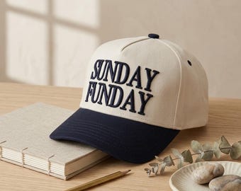 Sunday Funday Trucker Hat | Christian Sunday Baseball Cap | Church Day Embroidered Hat | Weekend Faith Snapback | Funny Religious Gift