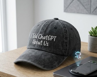 I Told ChatGPT About Us Hat | Funny AI Dad Cap | Tech Lover Embroidered Baseball Hat | Nerd Gift | Geeky Relationship Gift