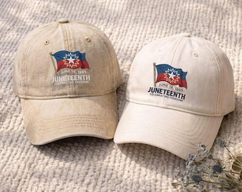 Juneteenth Flag Embroidered Hat, June 19 1865 Freedom Cap, Black History Dad Hat, Freedom Day Gift