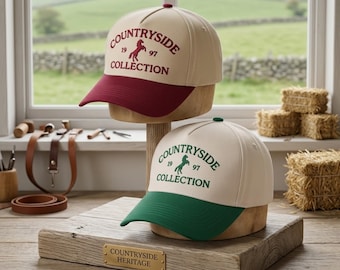 Countryside Collection Hat | Vintage Horse Trucker Cap | Western Farmhouse Baseball Hat | Country Lifestyle Hat | Ranch Gift for Men Women