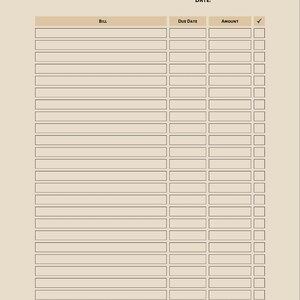 Monthly Bill Tracker Printable | Expense Organizer, Payment Checklist ...