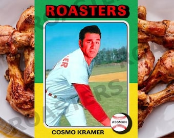 1970's Retro Seinfeld Costanza Kramer Baseball Card Roasters Parody Art ACEO