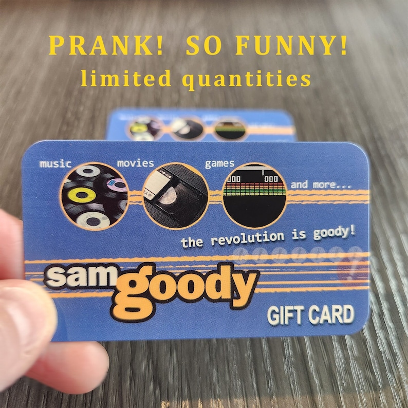 Sam Goody Prank Gag Gift Card Birthdays Christmas Graduation Gag Gift