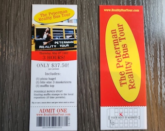 Two Peterman Reality Bus Tour Tickets Seinfeld George Costanza, Parody So Cool!