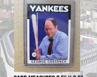 TWO cards! You get both! Seinfeld George Costanza and Kramer Retro Style Baseball Card NY Parody Art ACEO