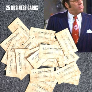 Vingt-cinq - S.E. Cartes de visite Pennypacker ! Livraison gratuite! Parodie artistique. Idéal pour les fans de Seinfeld ou Kramer ! C'est un riche industriel !