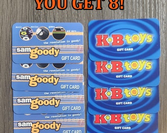 Sam Goody and KB Toys Prank Gag Gift Card - Geburtstage Weihnachten Abschlussfeier Gag Geschenk FUNNY PRANK Geschenk Sie erhalten 8!