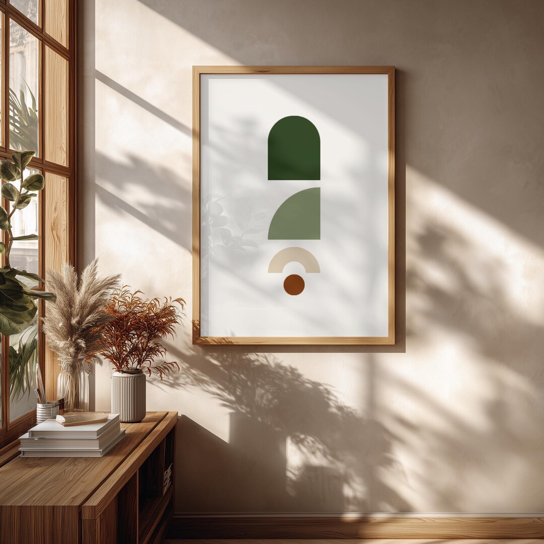 Minimalist Abstract Geometric Art Print - Earth Tones - Etsy