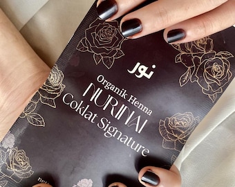 Henné brun pour les ongles Nurinai - Teinture naturelle à base de plantes, ton profond élégant