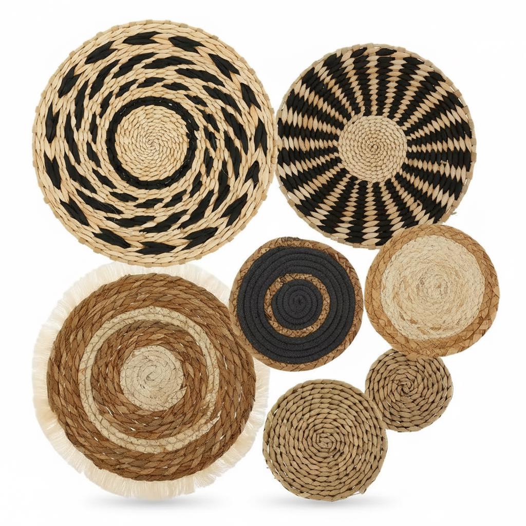 7PCS Boho Woven Wall Basket Decor Set Handmade Rattan Wall Art - Etsy