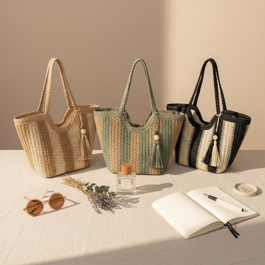 Women’s Luxury Straw Woven Shoulder Bag | Large Capacity Summer Beach ...