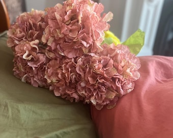 Dusky Pink Hydrangea Single Stem – Realistic Indoor Decoration Flower