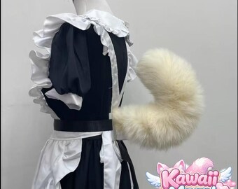 Electric Dog Tail Cosplay | Creamy white Moving Tail with Remote | Animated Furry Tail 40cm | Rechargeable Costume Tail