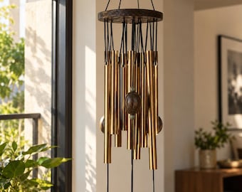 Vintage-Windspiel mit nautischem Ankermotiv, kupferfarbene Metalldekoration