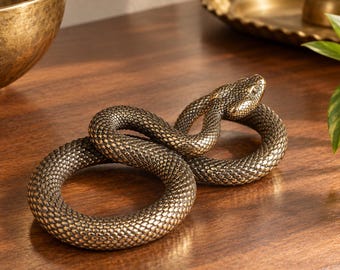 Schlüsselanhänger aus Messing mit Schlangenmotiv, Geschenk für Reptilienliebhaber