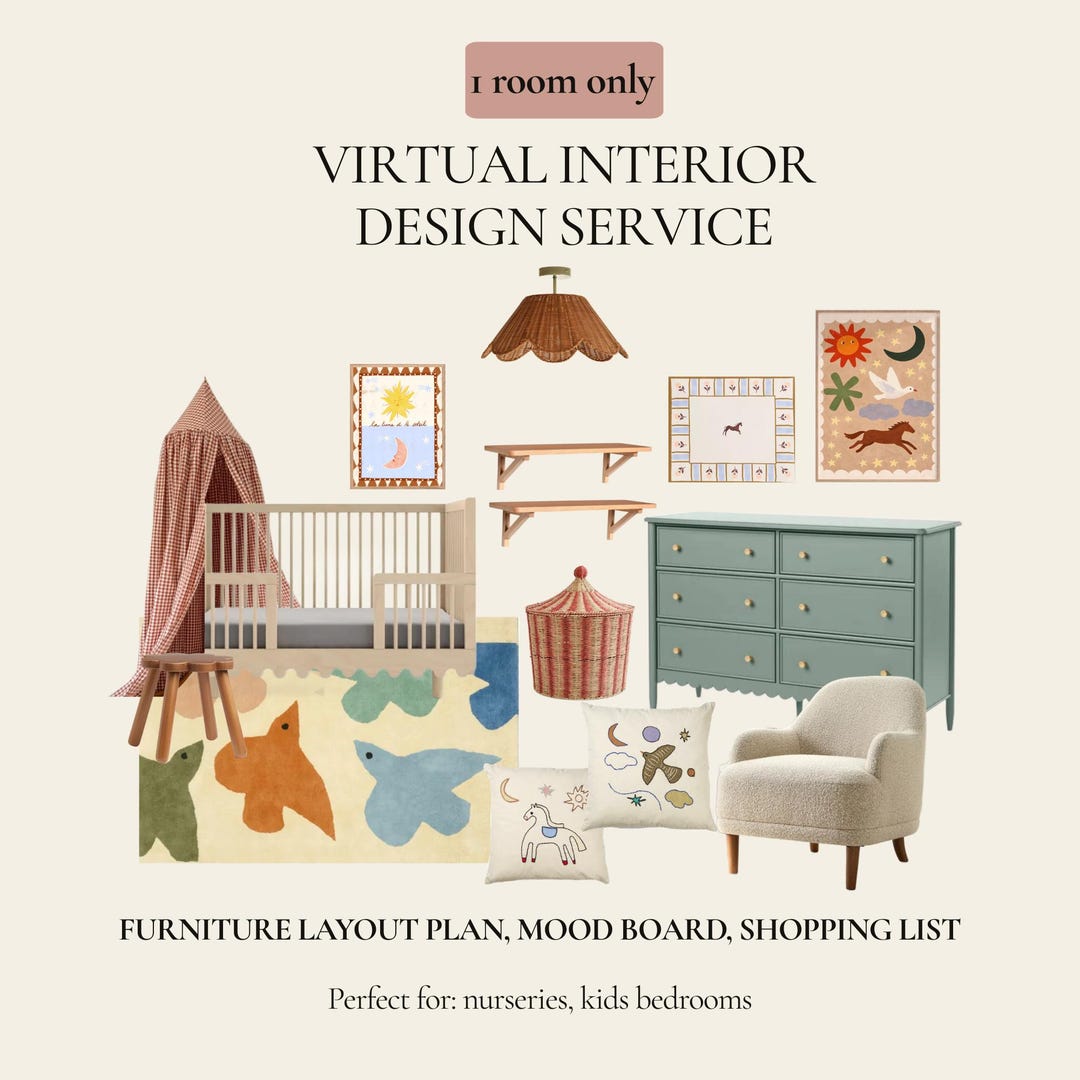 Nursery Moodboard Virtual Interior Design Service Digital Download - Etsy