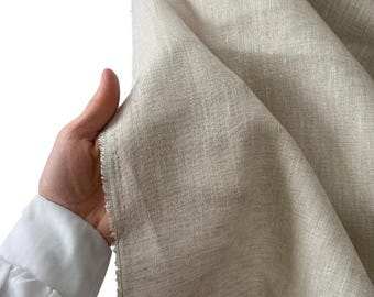 Natuurlijke linnen stof uit Wit-Rusland op maat gesneden, middelzwaar rustiek kledingtextiel