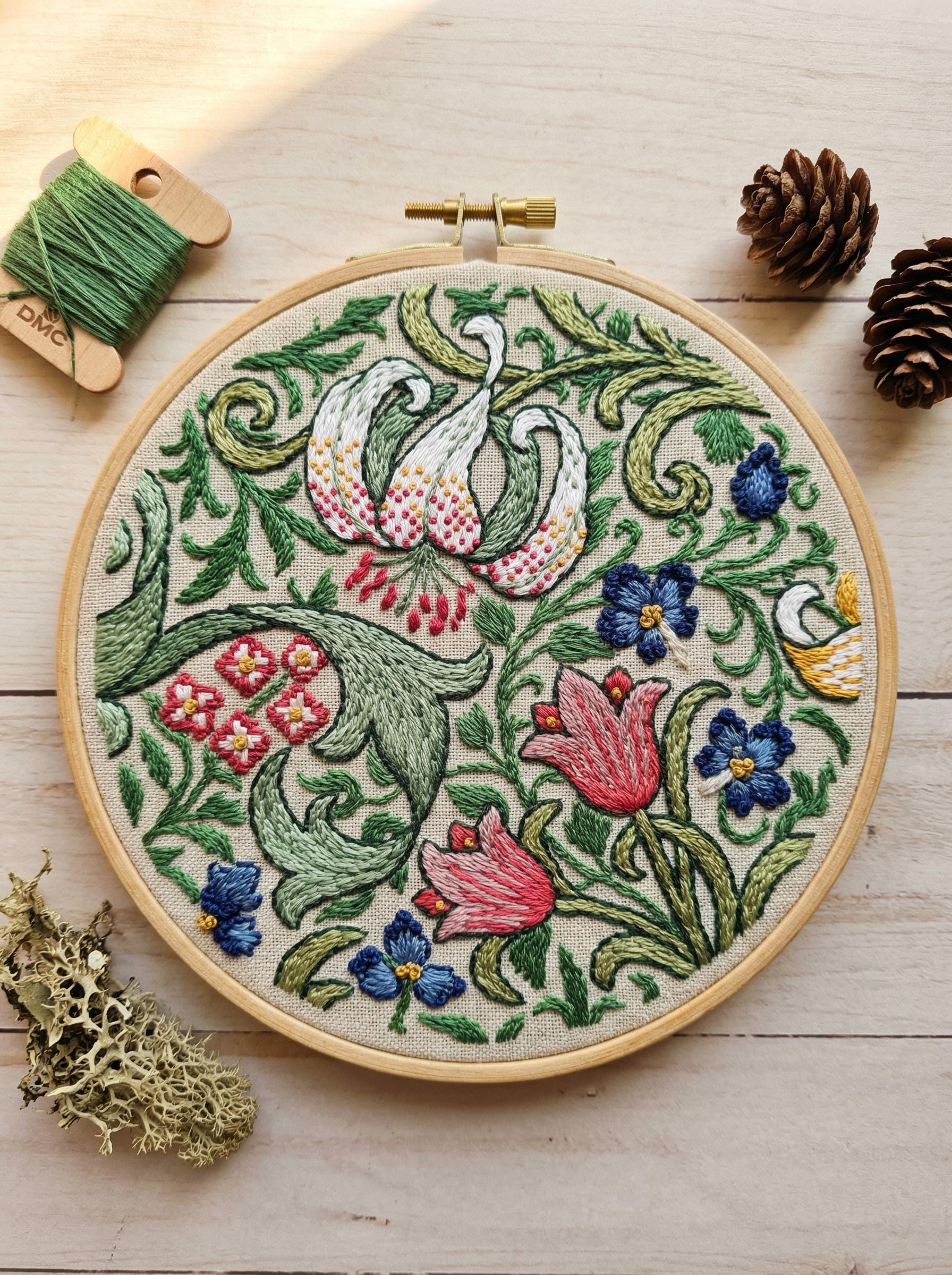 William Morris Embroidery Kit Kit - Etsy