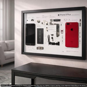 Template Art Teardown iPhone 8 Plus, Poster Smontaggio Tech (Download Digitale)