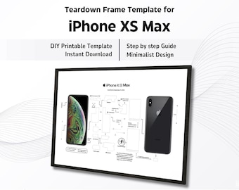 iPhone XS Max Teardown Art Template, DIY Phone Disassembly Printable (Digital Download)