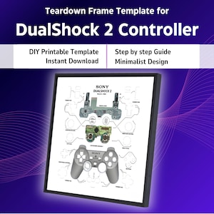 DualShock 2 Controller Teardown Template, Tech Wall Art (Digital Download)