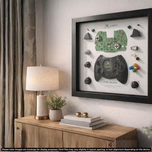 Xbox Duke Controller Demontage Sjabloon, Retro Gamepad Demontage Kunst Printbaar, Tech Wandkunst Print, DIY Lijst Sjabloon