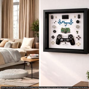 Plantilla de desmontaje del controlador DualShock 4, arte de desmontaje gaming (PDF/PNG)