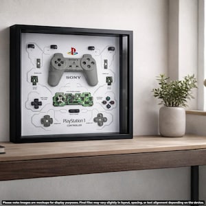 Plantilla de desmontaje de controlador PS1, Arte imprimible de desmontaje retro de PlayStation, Impresión de arte mural tecnológico